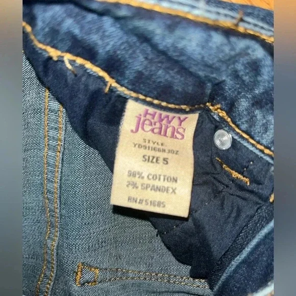 Highway Jeans Blue Denim Skinny Leg Frayed Leg Seam Style VD91040HJDZ-LA  Size 5 - Picture 5 of 5